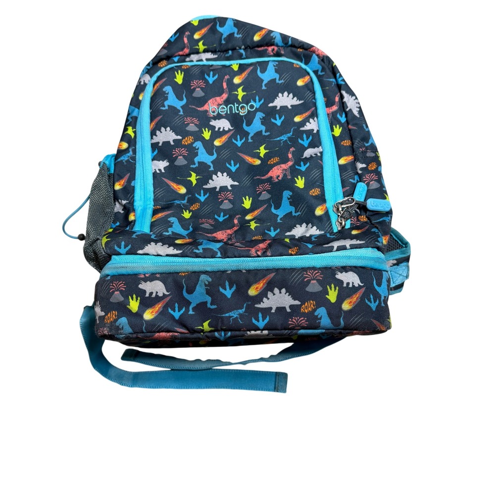 Bentgo Kids 2-in-1 Backpack Insulated Lunch Bag Dinosaur Print Navy Blue BGKBP-D